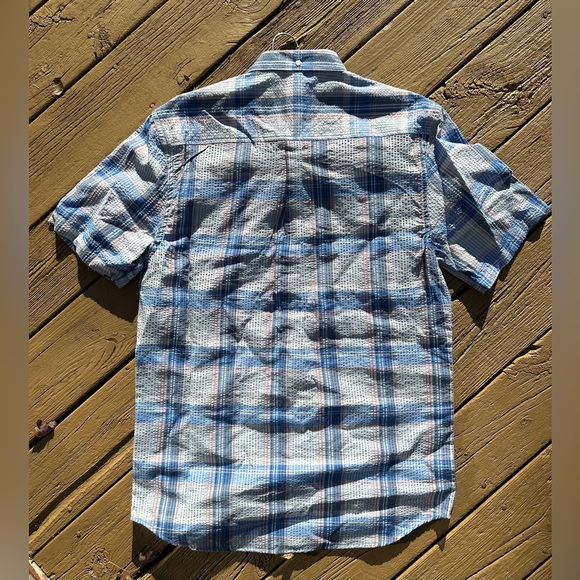 V46 Land & Sea High Performance Plaid Short Sleeve GOLF Quick Dry - Picture 2 of 4